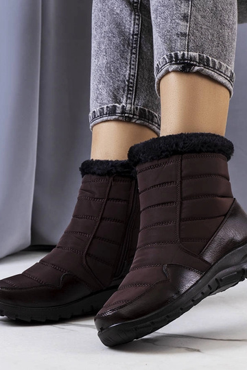 Bottines marron matelassées pour l'hiver, « Beau » 2