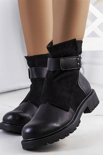 Bottines noires à bride Kevin