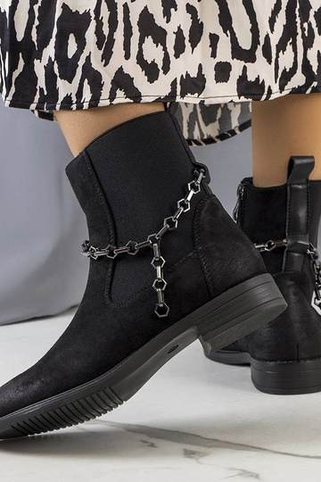 Bottes noires avec chaîne, « Lesme » 2
