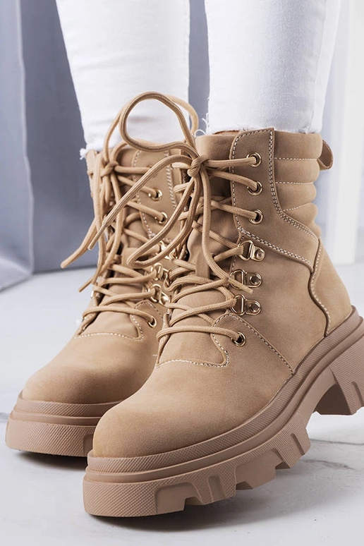 Bottines beiges à semelle massive Lyric