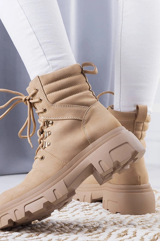 Bottines beiges à semelle massive Lyric