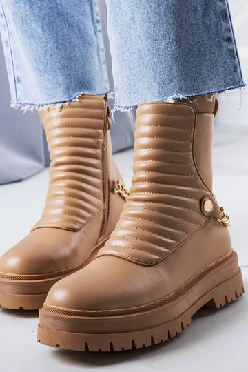 Bottines isolantes beiges avec chaîne Pareda 2