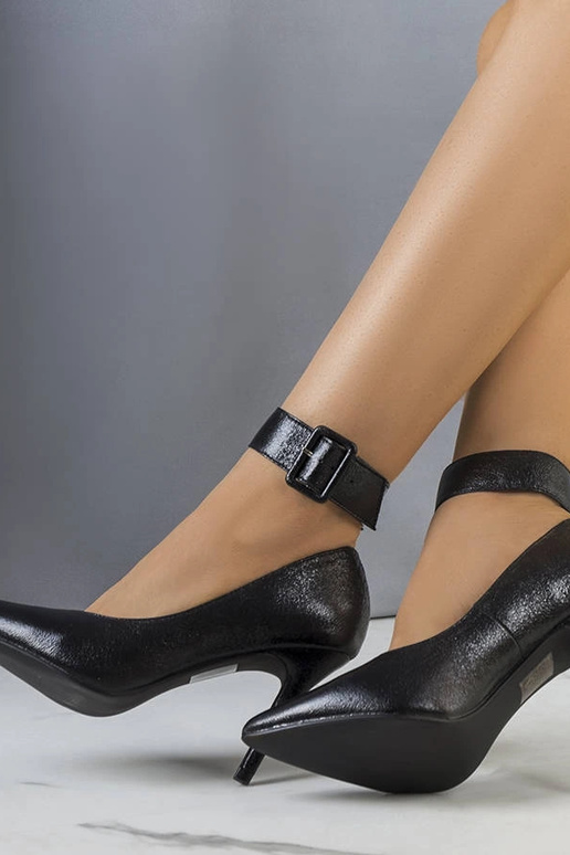 Escarpins Janin noirs métallisés Escarpins Janin noirs métallisés