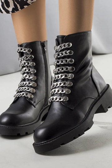 Bottes noires à chaîne Sylas