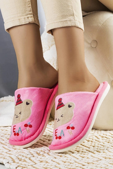 Chaussons Ours doux rose foncé 2