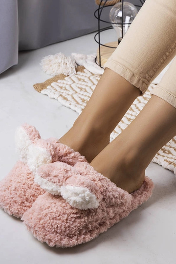 Chaussons souples lapin rose 2