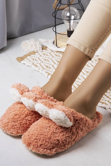 Chaussons souples lapin rose foncé