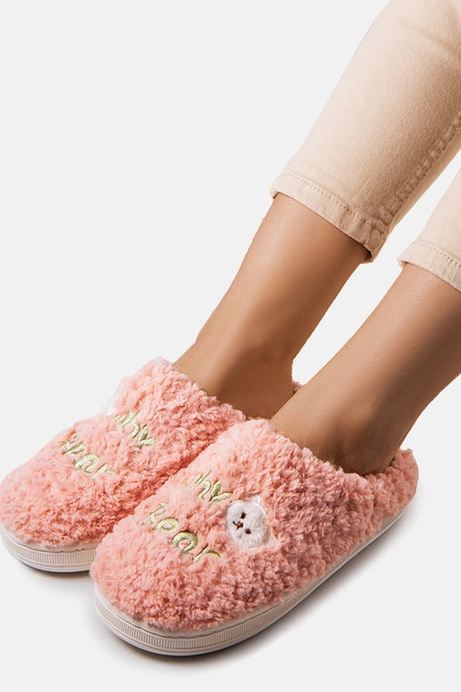 Chaussons roses doux Pourquoi Bear