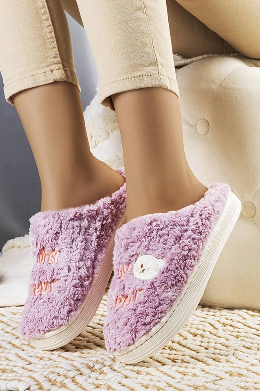 Chaussons doux violets Pourquoi Bear