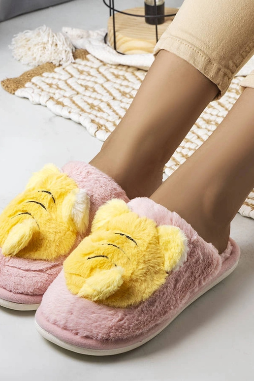 Chaussons doux abeille rose et jaune