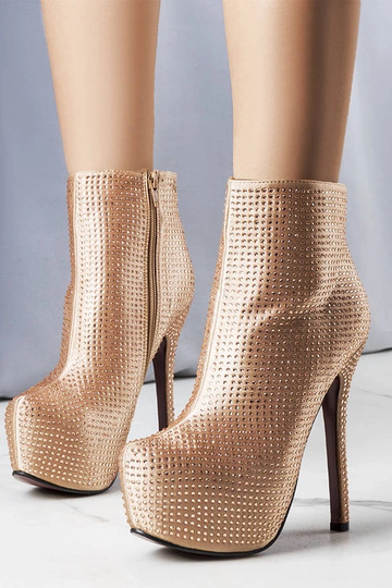 Bottines à talons hauts dorées Tatiana