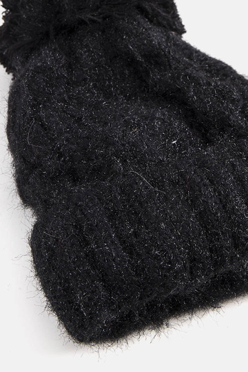 Bonnet à pompon noir Karloti 2