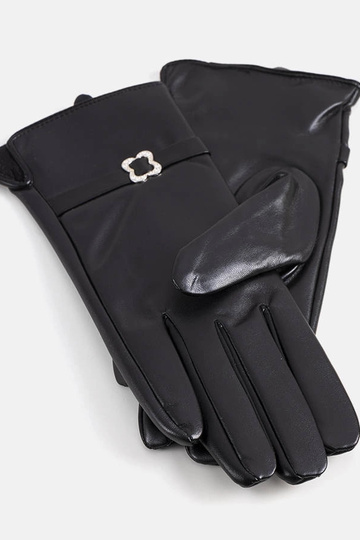 Gants isolants noirs avec boucle Clouti 2