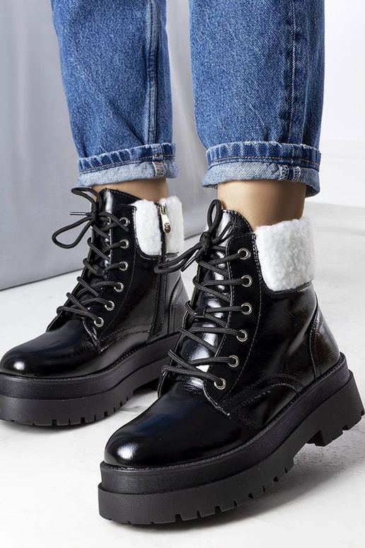 Bottes d'hiver noires avec fourrure,...