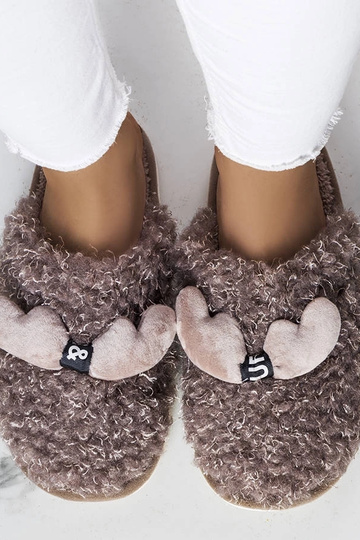 Chaussons marron avec fourrure Rosny 2