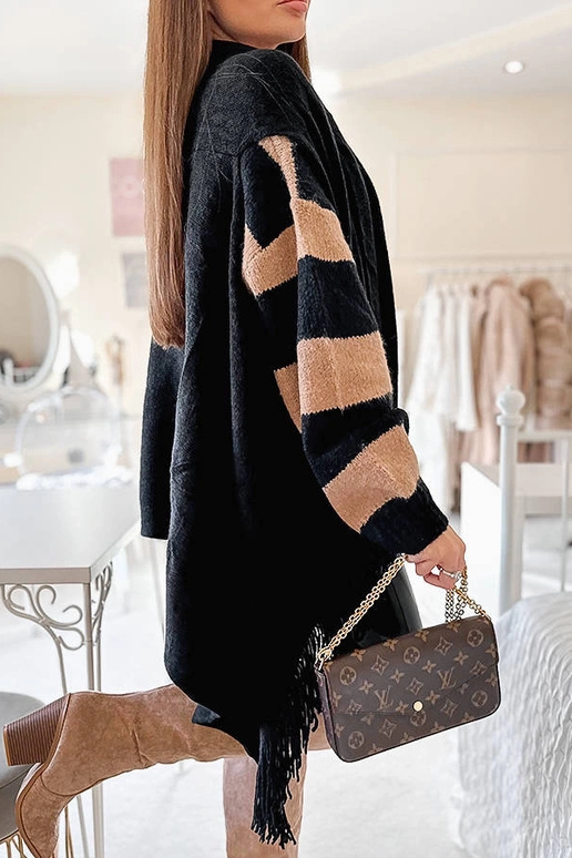 Châle à franges noires June