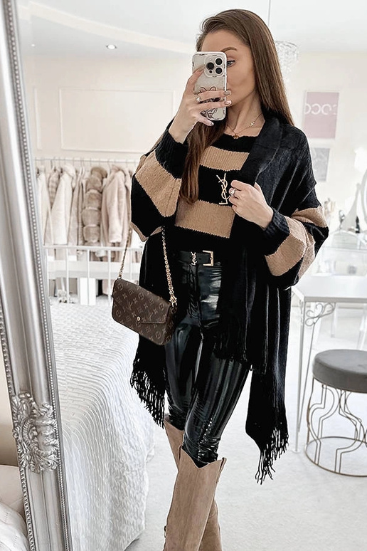 Châle à franges noires June