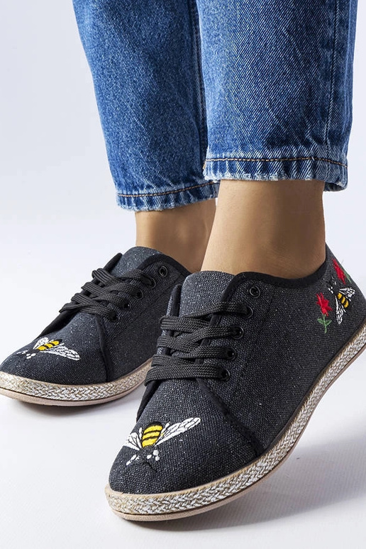 Espadrilles noires pailletées Malia