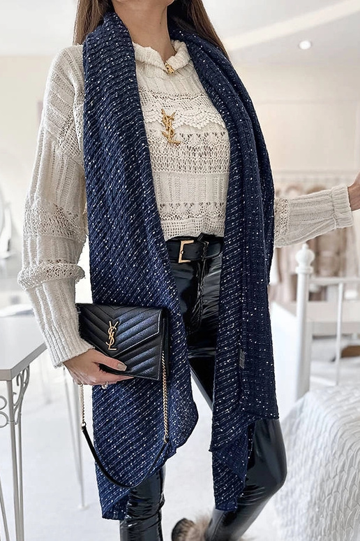 Foulard Khalil bleu marine à pois