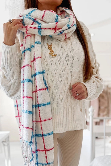 Écharpe à carreaux blanche... 2