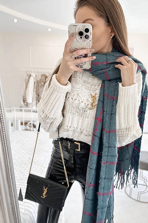 Écharpe à carreaux bleus Rachael Écharpe à carreaux bleus Rachael