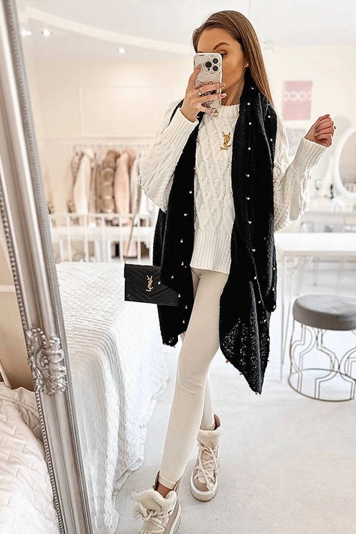 Châle à perles noires Yvonne