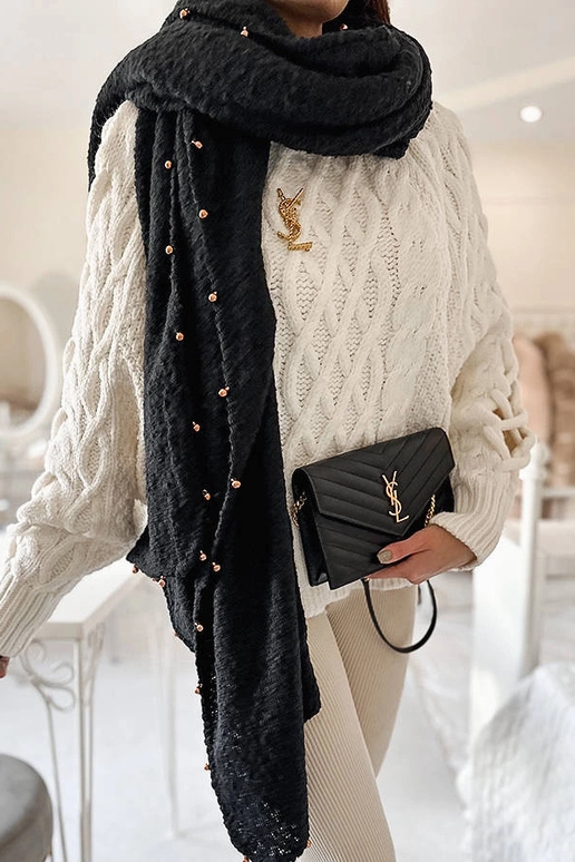 Châle à perles noires Yvonne