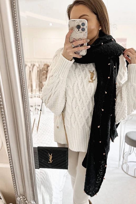 Châle à perles noires Yvonne