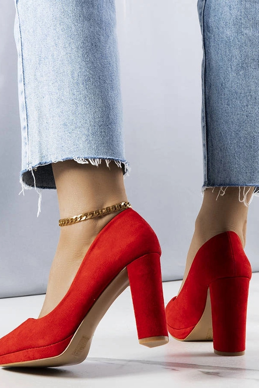 Escarpins rouges à talon bloc Leonard Escarpins rouges à talon bloc Leonard