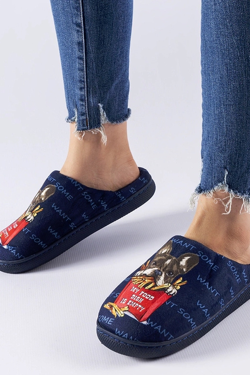 Chaussons French Fries souples bleu...