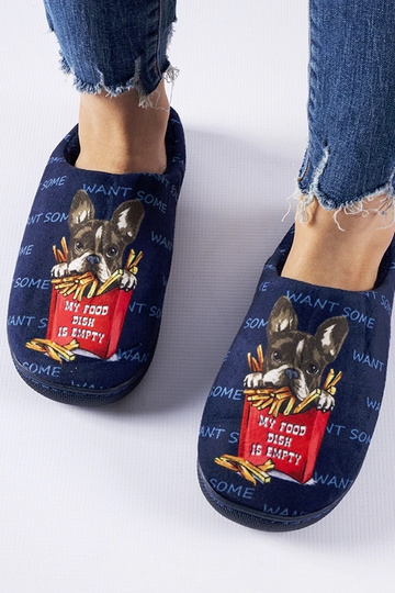 Chaussons French Fries souples bleu marine 2