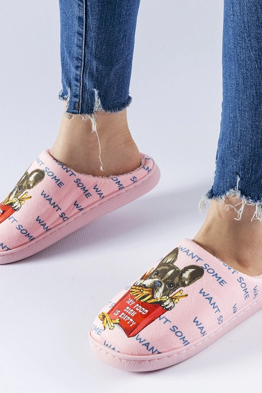 Chaussons roses doux French Fries