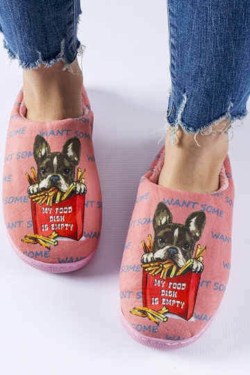 Chaussons French Fries souples rose foncé 2