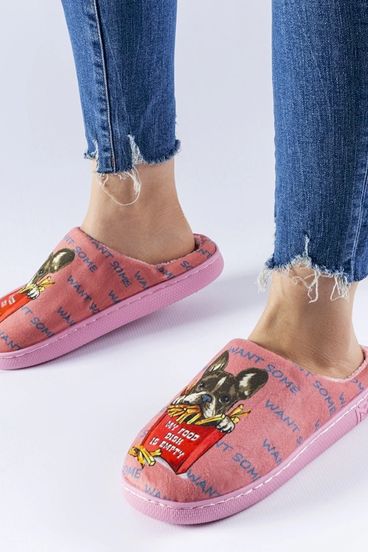 Chaussons French Fries souples rose...