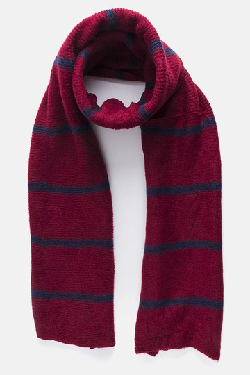 Écharpe bordeaux à rayures...