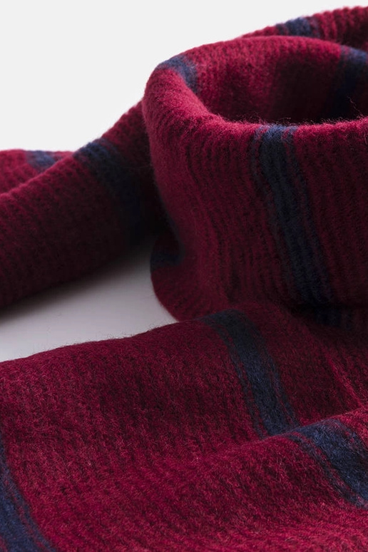 Écharpe bordeaux à rayures bleu...