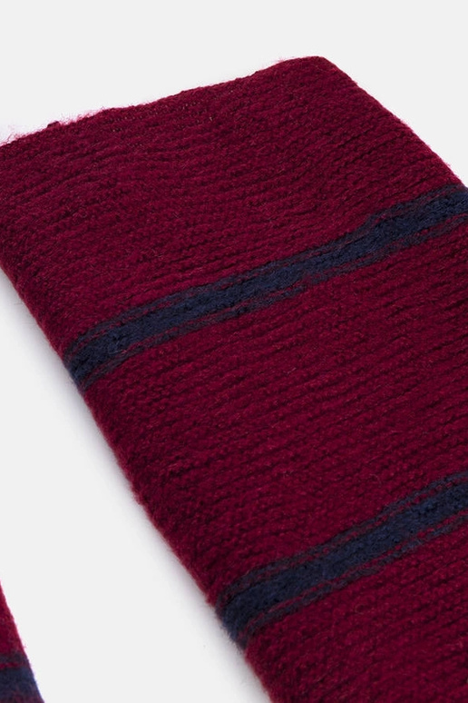 Écharpe bordeaux à rayures bleu...