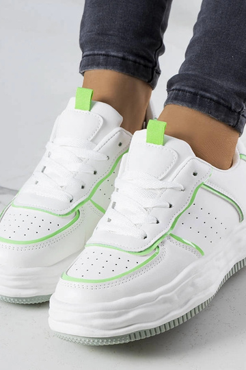 Baskets blanches avec empiècements verts Nettie 2