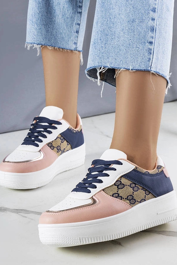 Baskets femme rose et bleu marine Luzia