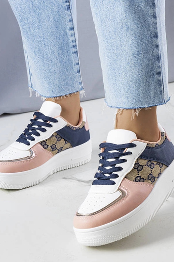 Baskets femme rose et bleu marine Luzia 2