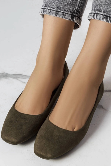 Ballerines en simili daim vertes Jules 2