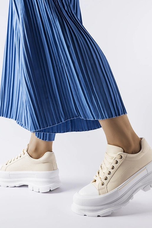 Baskets à plateforme haute beiges Kari Baskets à plateforme haute beiges Kari