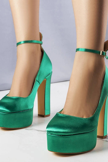 Talons hauts verts à haut talon, « Lila »