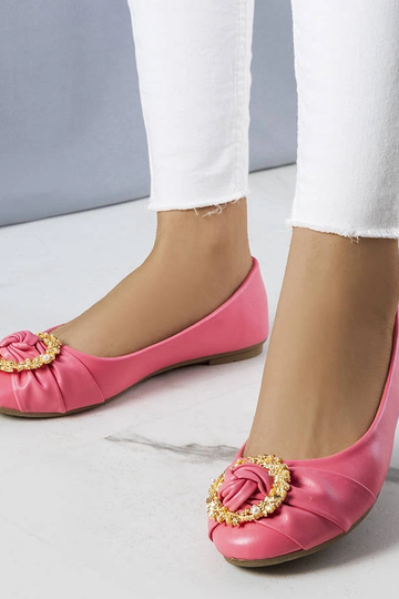 Ballerines roses à décor doré Antoinette 2