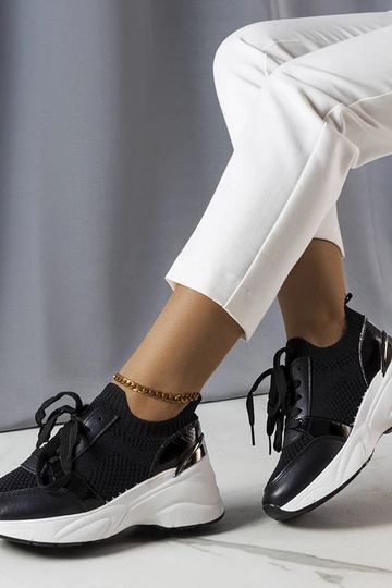 Baskets noires à plateforme, « Ann »