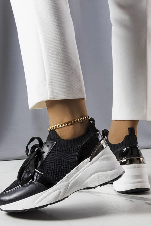 Baskets noires à plateforme, « Ann »