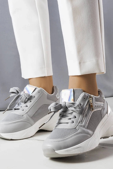 Baskets compensées grises Stacey