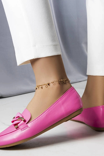 Mocassins à chaîne rose Mamie 2