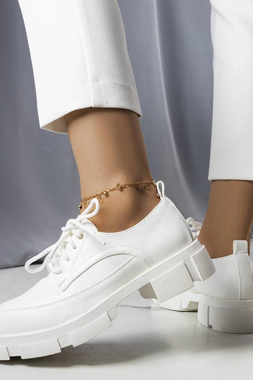 Mocassins blancs à semelle épaisse, «...