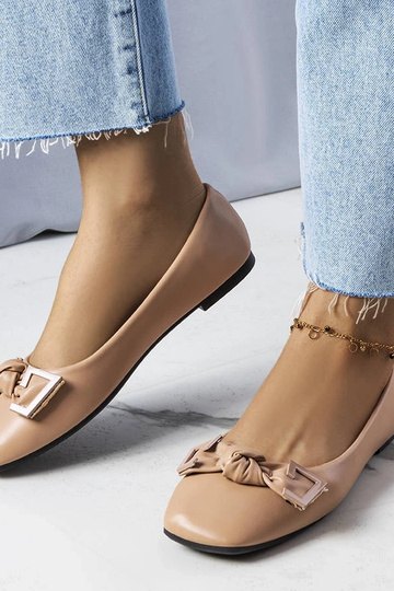 Ballerines beiges avec noeud Tabitha